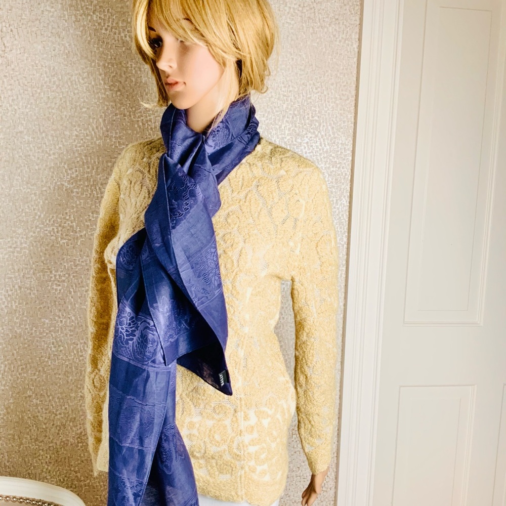 Bally blue purple silk scarf